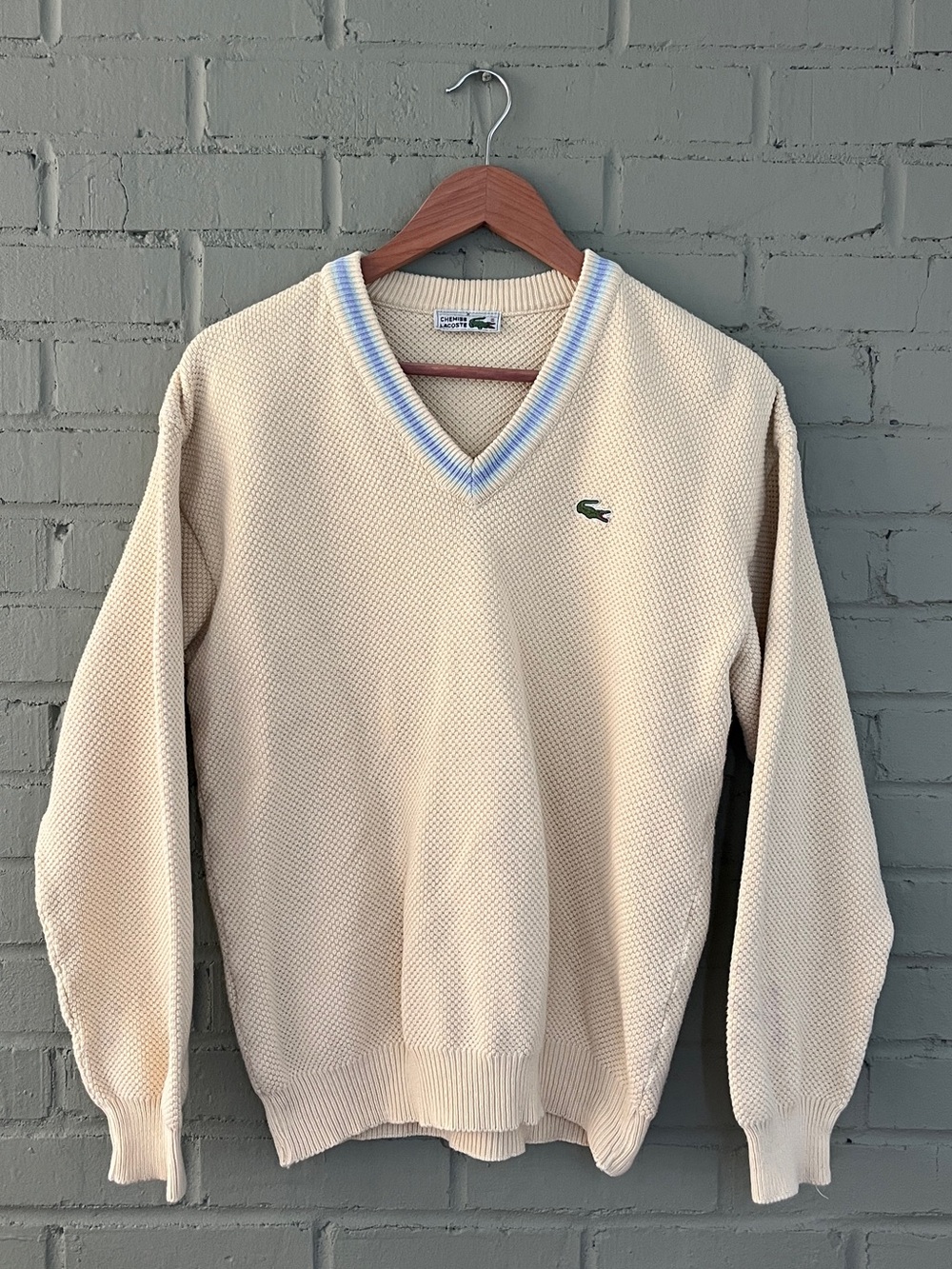 Vintage Lacoste butter yellow cotton sweater
